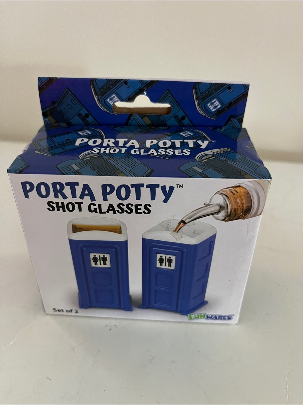 Blue Porta Potty Shot Glasses - Set of 2